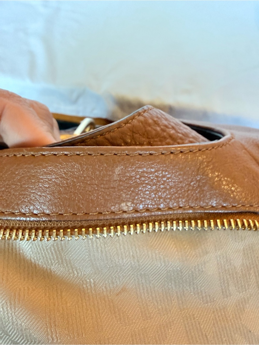 Michael Kors Chestnut Pebbled Leather hobo Shoulder Bag with Gold Hardware - Picture 6 of 14
